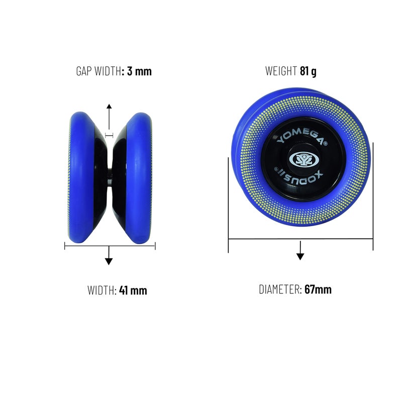 Yomega Xodus II YoYo- Includes Roller Bearing Technology  Rubber Rims and Wing Shape Design - Professional Responsive YoYos Intermediate Level Play (Blue) - Image 4