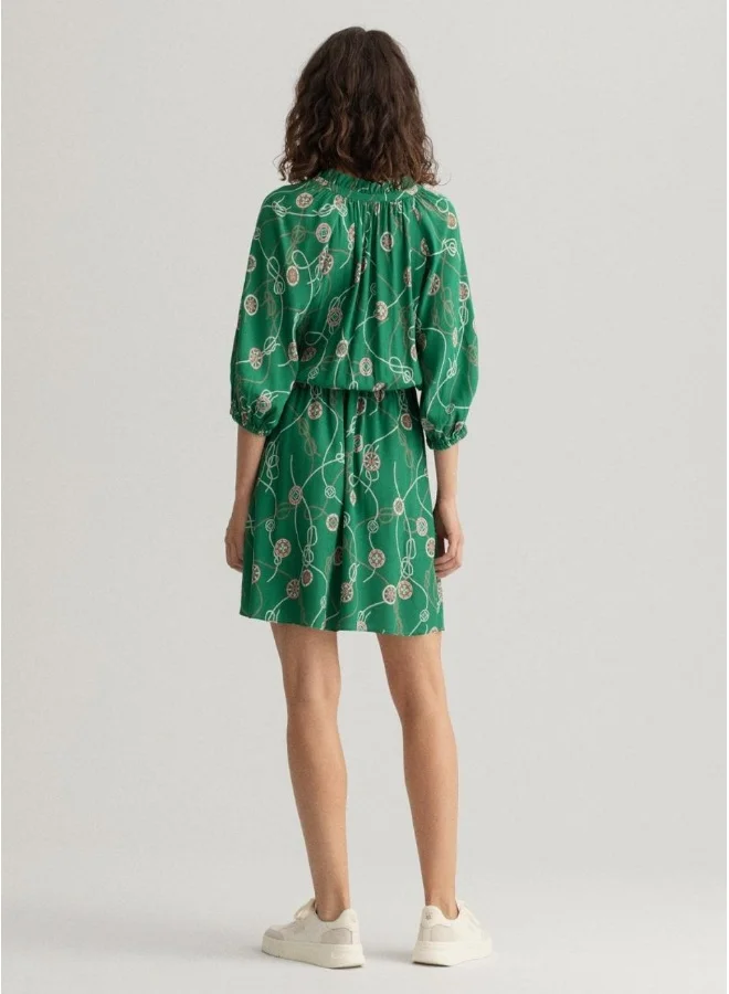 غانت Sailing Print V-Neck Dress