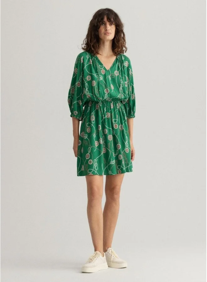 غانت Sailing Print V-Neck Dress