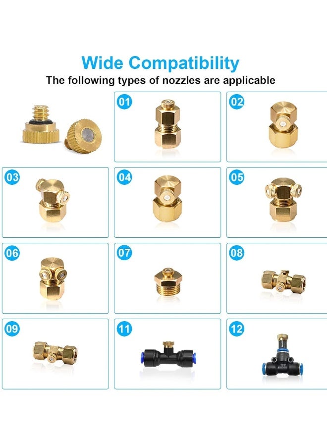 Generic Mister Nozzles for Outside Patio Misting, Brass Nozzle for Misters Outdoor Cooling System, Mist Replacement Head Garden Hose Parts Accessories (0.4 MM 20Pcs)  - Image 2