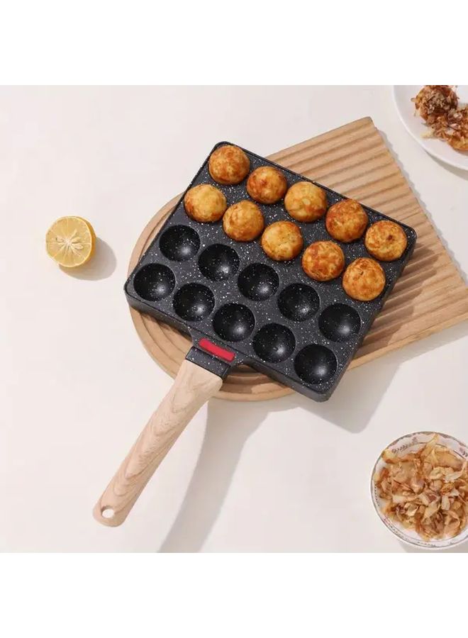 Black Non Stick Octopus Ball Baking Tray 20 Cavity For Home Kitchen Use - Image 1