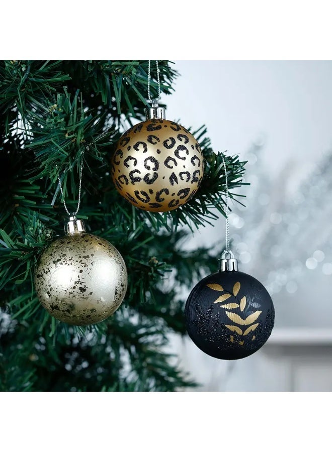 إيفا Christmas Black & Gold Baubles Set of 9 - Image 1