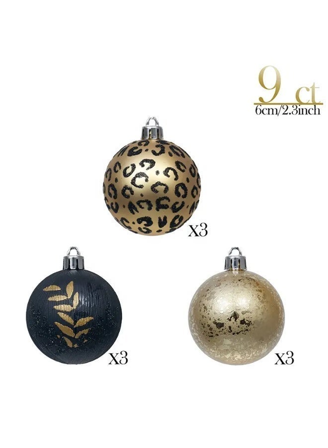 إيفا Christmas Black & Gold Baubles Set of 9 - Image 5