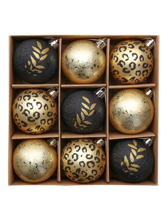 إيفا Christmas Black & Gold Baubles Set of 9 - Image 4