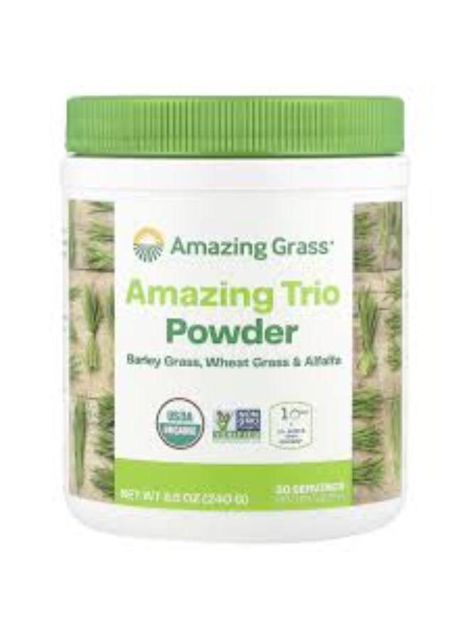 Amazing Grass, Amazing Trio Powder, Barley Grass, Wheat Grass & Alfalfa, 240 g - Image 1