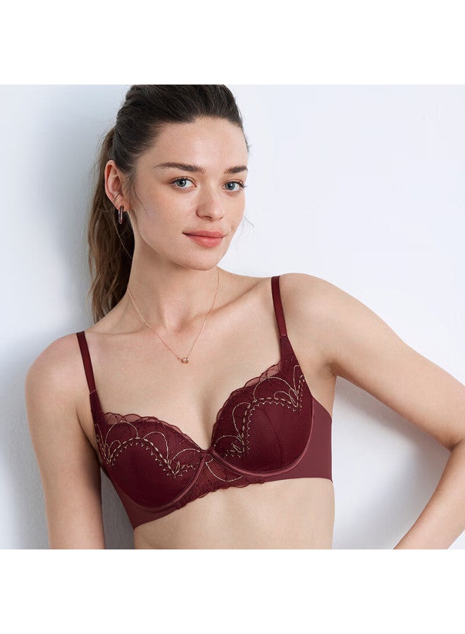 Aimer Women's Sandwich Thin Molded Cup Large Bust Minimizing Lace Bra Red Am11b931 - Image 1