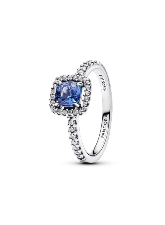 PANDORA Sparkling Square Blue Halo Ring