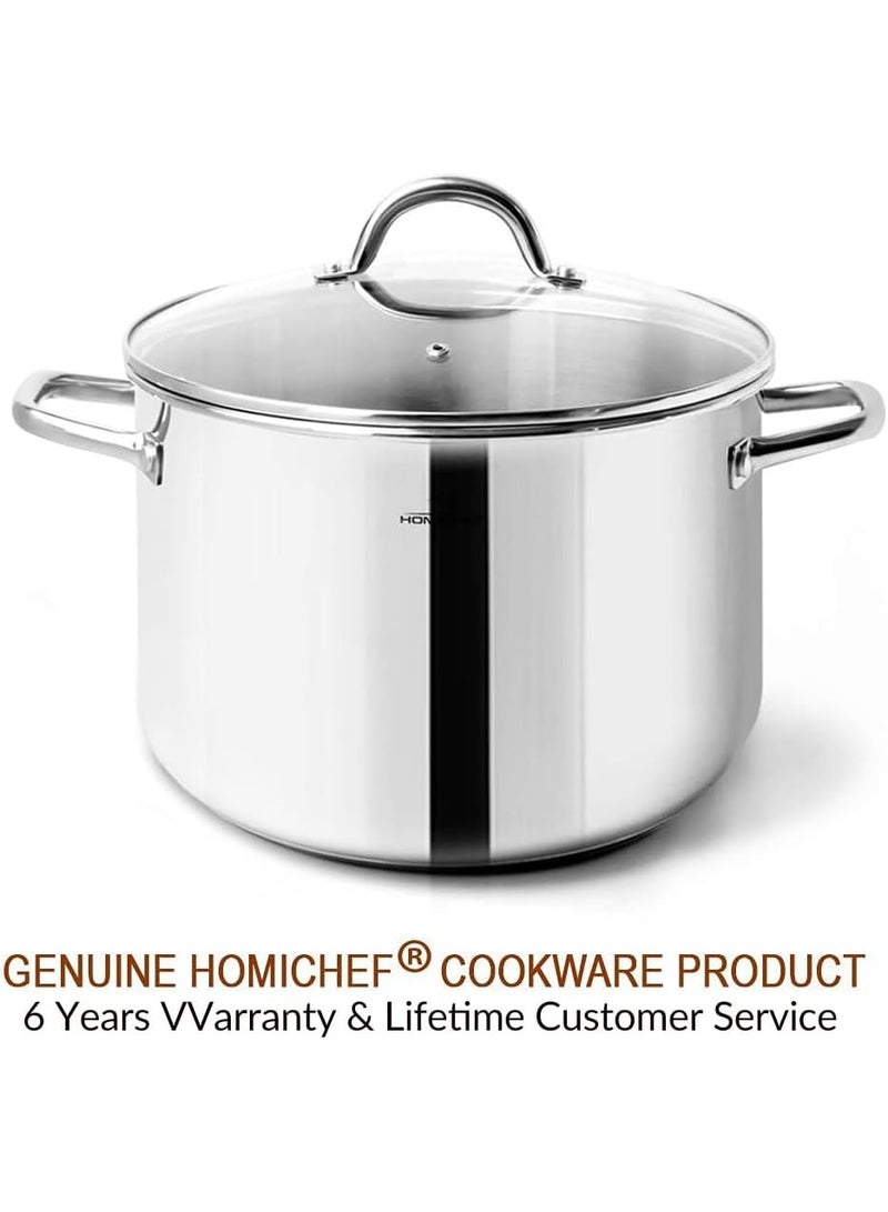 HOMICHEF Small Stock Pot 4 Quart Nickel Free Stainless Steel - Small 4Qt Stockpot With Glass Lid - Soup Pot Cooking Pot 4 Quart - Image 2