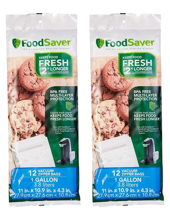 FSFRBZ0316000 1GALLON VACUUM ZIPPER BAGS 12 COUNT MULTI 2PACK