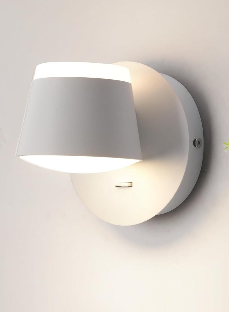 YATAI LIGHTING ضوء حائط LED حديث بسيط، 8 واط، أبيض، 4000 كلفن أبيض دافئ، رأس مصباح دوار قابل للتعديل، مصباح حائط أكريليك ومعدن لغرفة النوم، غرفة الطعام، الممر، بجانب السرير - Image 1