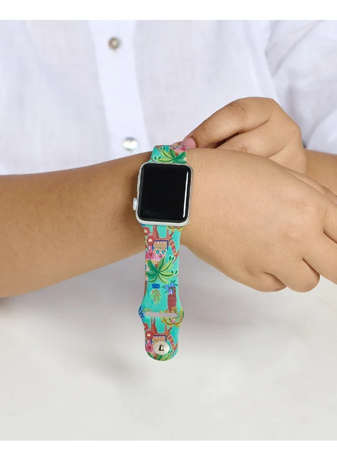 Chumbak Chumbak Jaipurscape Watchband Compatible with Apple Watches (38/40/41mm) | Watch Strap | Silicone Watch Printed Colourful Strap | PIN-AND-TUCK Closure