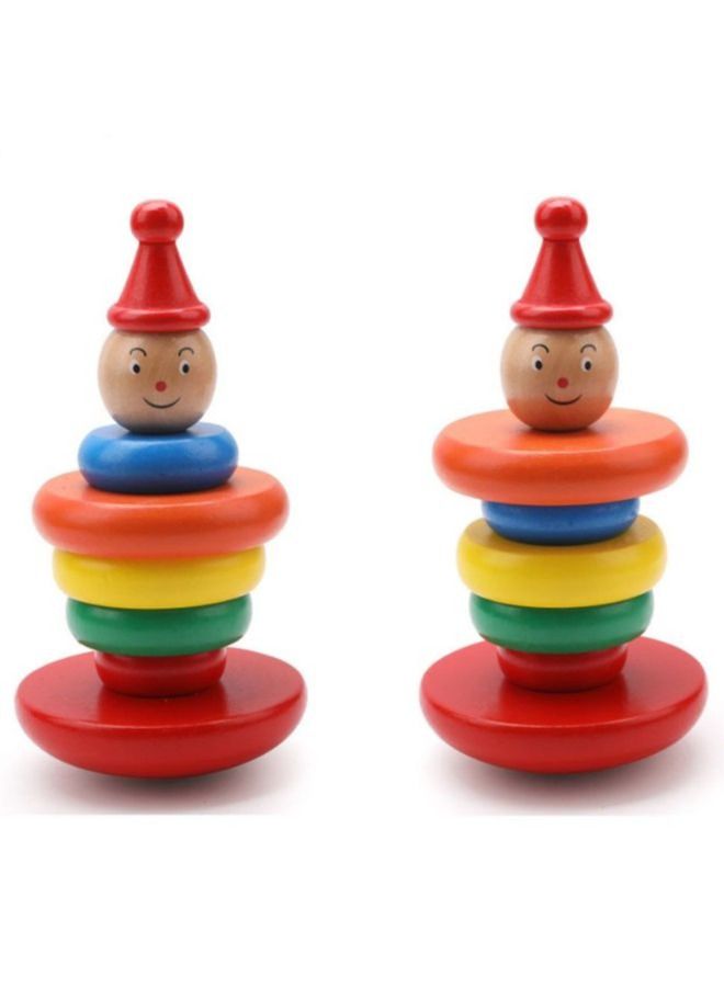 هدايا لعبة مكعبات بناء حلقة برج قوس قزح الخشبية - Image 2