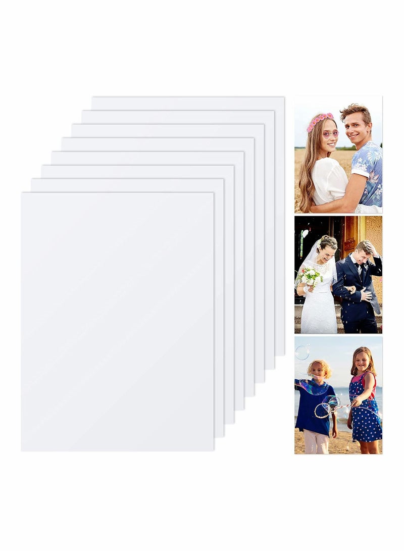SYOSI 8 Pieces Sublimation Metal Photo Blanks Aluminum Photo Sign Blank Photo Metal Wall Poster Frame Blank for Sublimation Heat Press White - Image 1