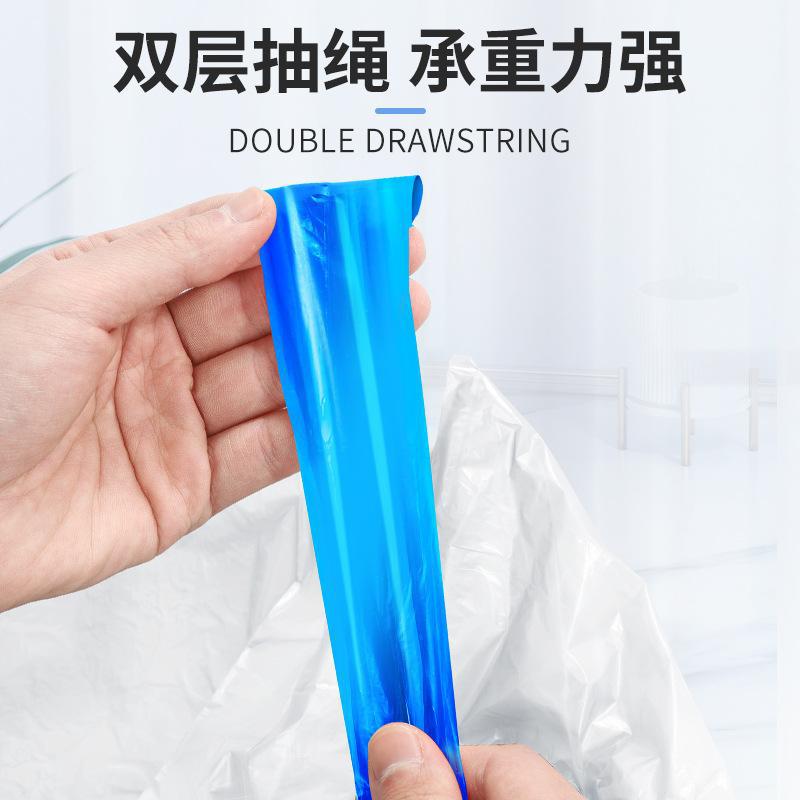 White Drawstring Garbage Bag Household Portable Thickened Kitchen Large Even Roll Cleaning Bag Office Plastic Bag - Image 4