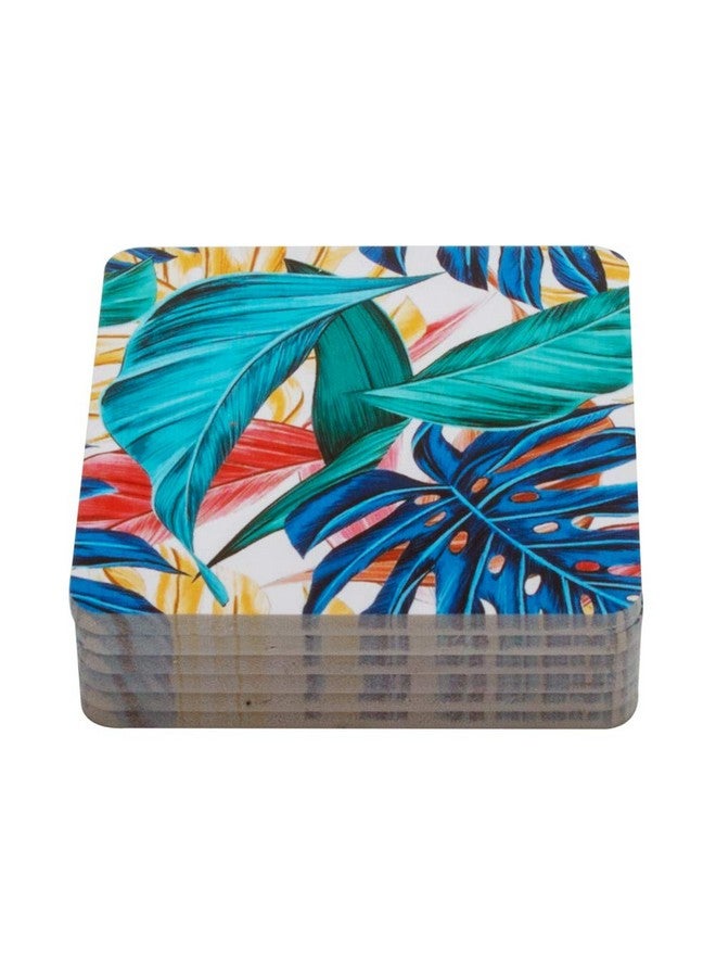 EZ Life High Class Colorful Nature Design 6 Coaster Set - Square - Placemat for Hot & Cold Drinks - Bowl & Tea Cup Dining, Cocktail Table Décor - Dining Table Accessory Coasters - Image 3
