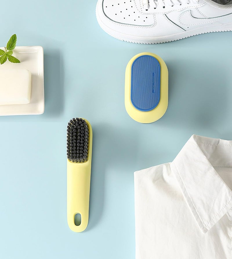 wolpin Wolpin 2 Pcs Clothes Cleaning Brush and Shoe Brush with Handle Multipurpose Bathroom Cleaning Sink Brush Kitchen, Acrylonitrile Butadiene Styrene - Image 2
