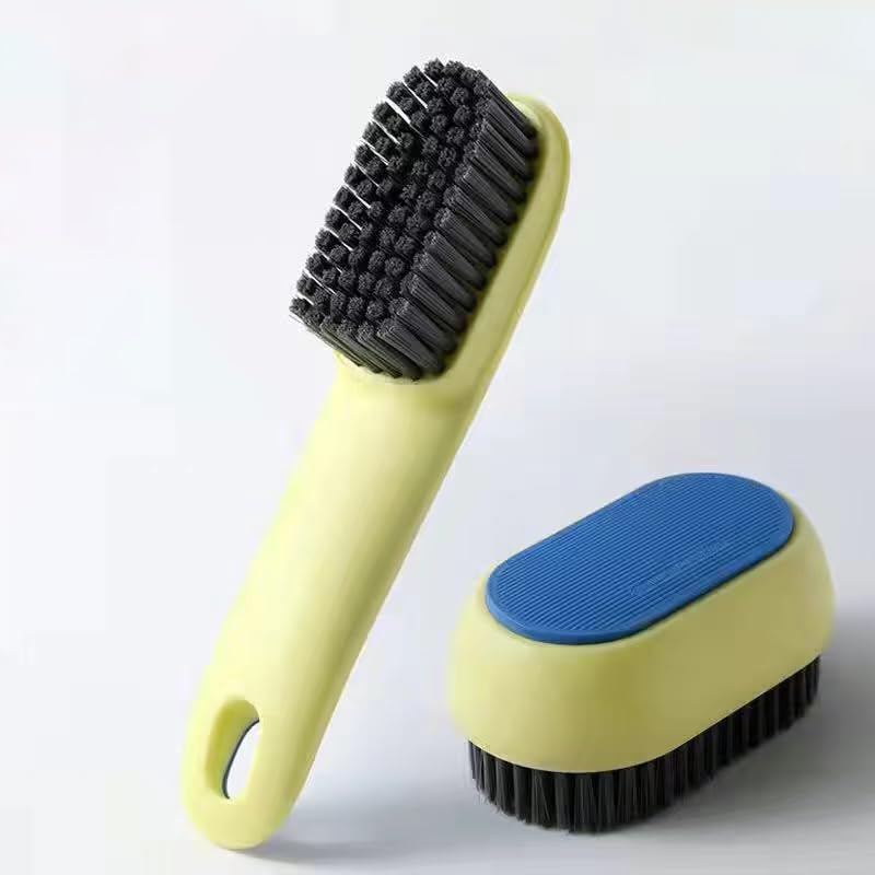 wolpin Wolpin 2 Pcs Clothes Cleaning Brush and Shoe Brush with Handle Multipurpose Bathroom Cleaning Sink Brush Kitchen, Acrylonitrile Butadiene Styrene - Image 3