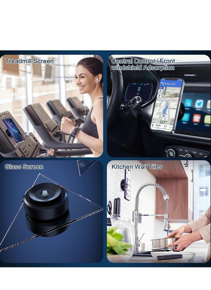 ELTRAZONE Magnetic Vacuum Suction Phone Holder for Car/Gym/Mirror/Smooth Surface-Magnetic Suction Phone Mount, Hands-free Magnetic Cell Phone Holder (Black) - Image 5
