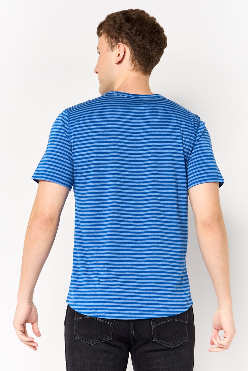 Project Essentials Men Crew Neck Short Sleeve Stripe T Shirt, Multicolor - Image 2