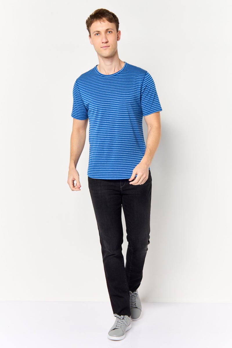 Project Essentials Men Crew Neck Short Sleeve Stripe T Shirt, Multicolor - Image 3