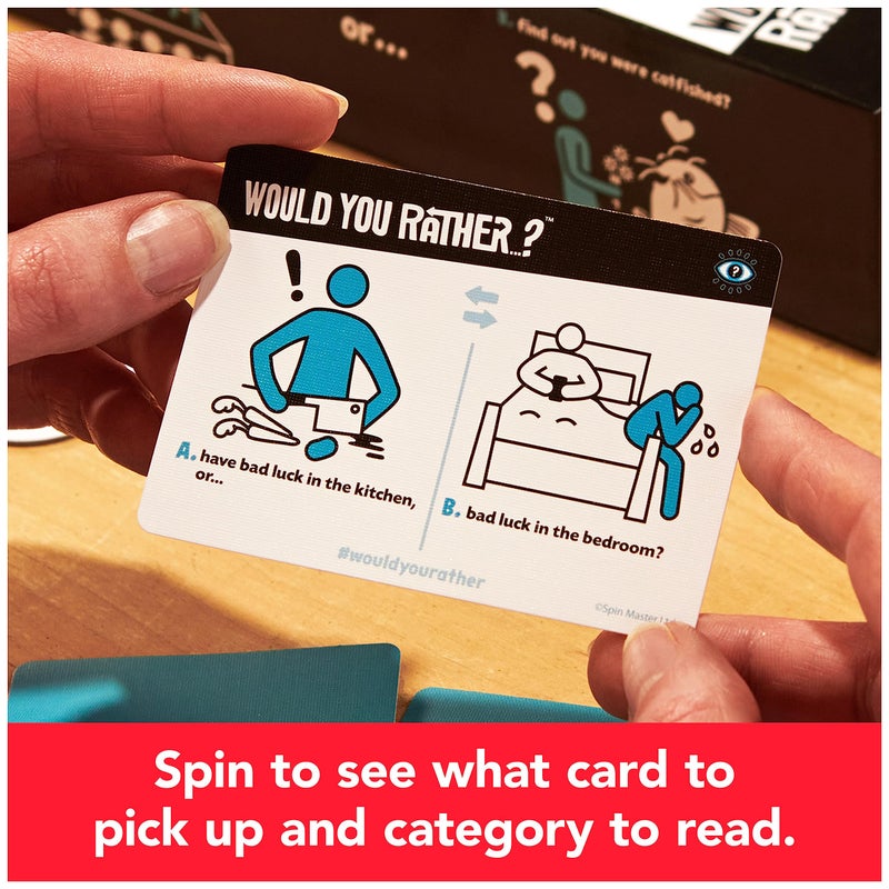 Spin Master Games, Would You Rather? Funny Party Card Game for College, Friendsgiving, Birthdays, & More, for Teens & Adults, 3-6 Players, for Ages 14 & Up - Image 3