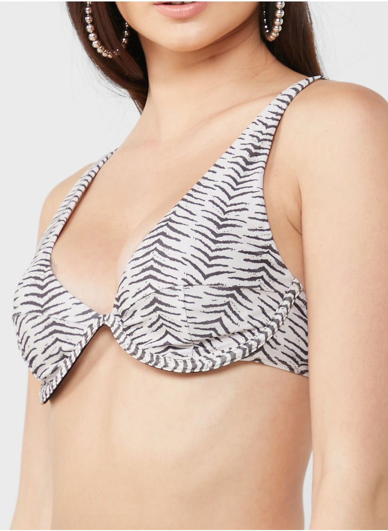 4th & Reckless - Printed Bikini Top - Image 1