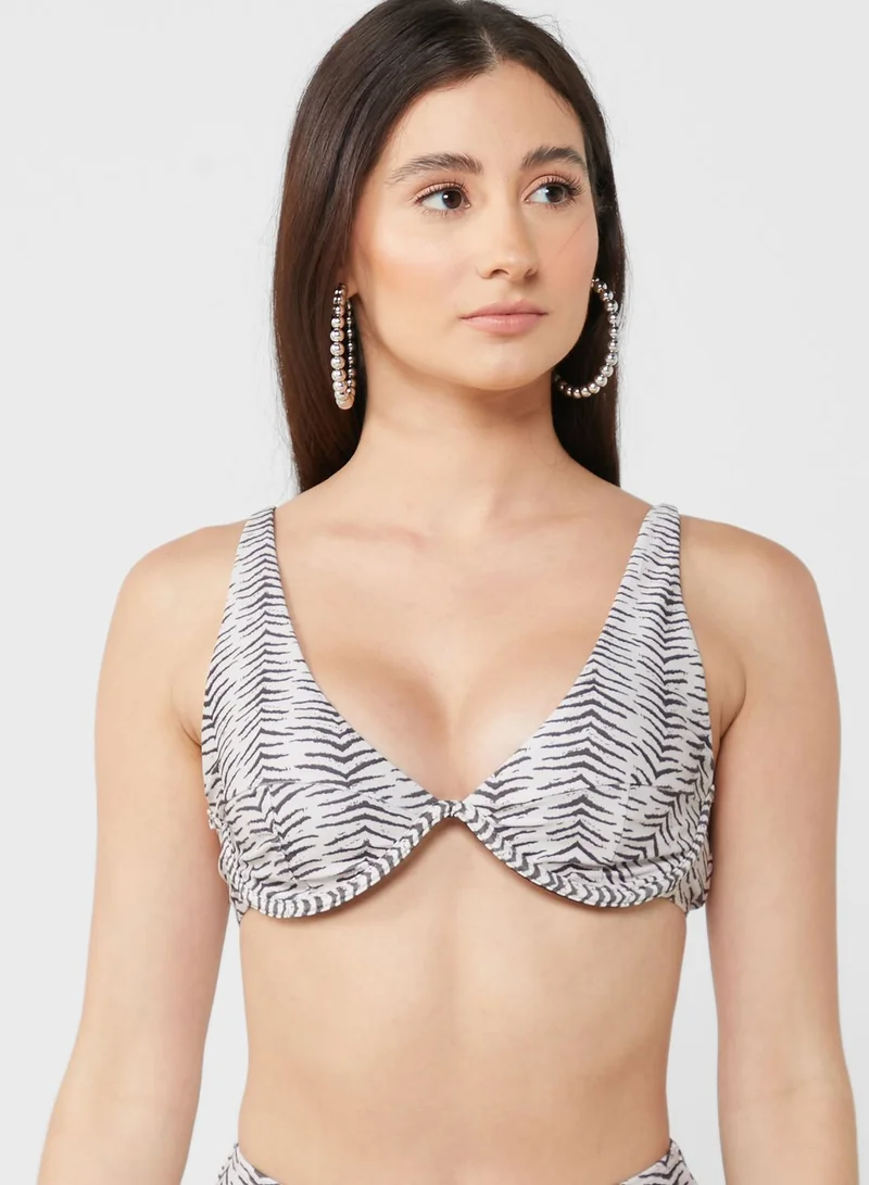 4th & Reckless Printed Bikini Top