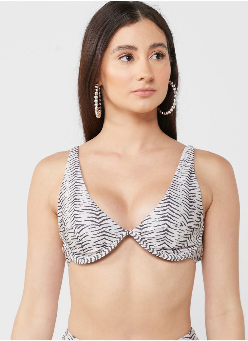 4th & Reckless - Printed Bikini Top - Image 1