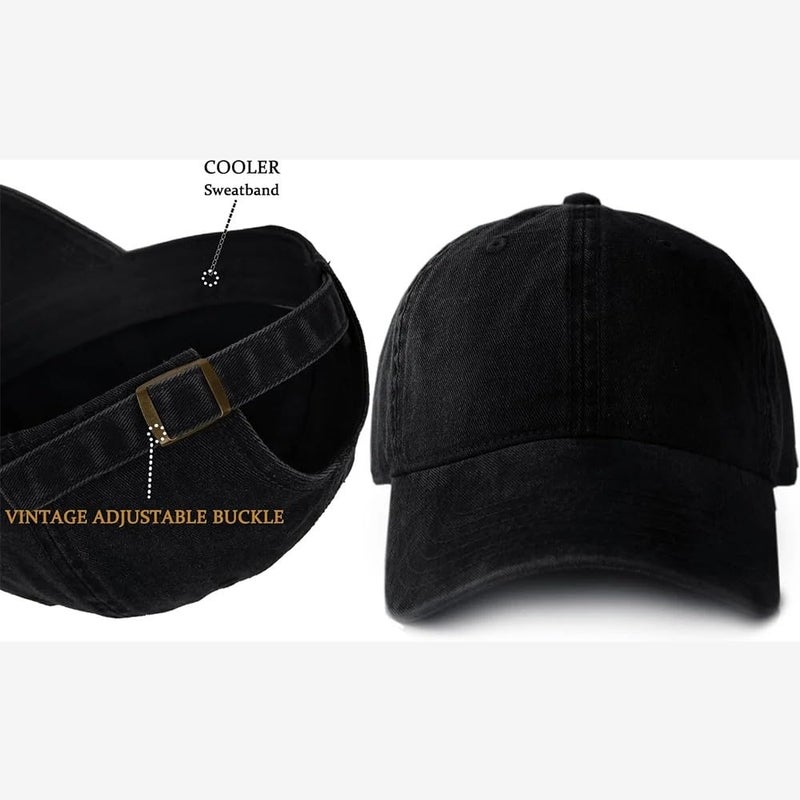 Cmonie 6Pack Unisex Vintage Washed Cotton Baseball Cap Soft Unconstructed Plain Blank Adjustable Size Dad Hat (US, Alpha, One Size, 6 Pcs-A) - Image 2