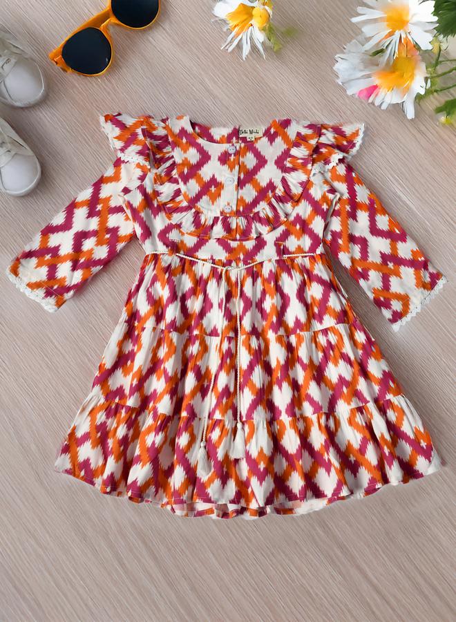 BELLA MODA Printed Ruffle Dress - Image 1