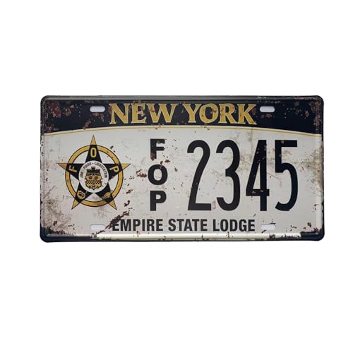 ROOKOPR New York License Plate Aluminum Novelty Car Decor License Plates 12"x6" Front of Car Decorative Retro Rusty License Plate for Men Women Car-32 - Image 3