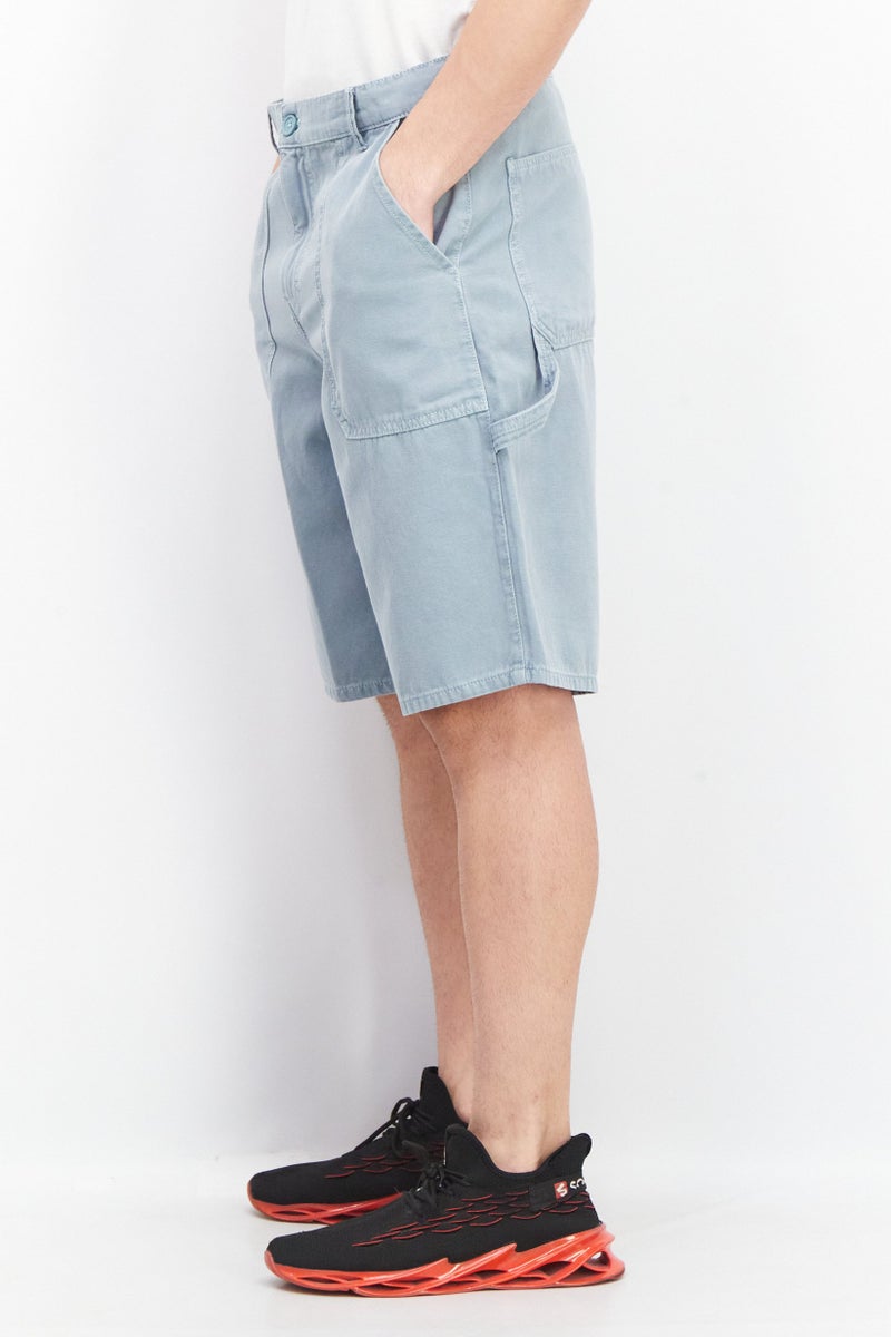 Celio Men Regular Fit Solid Denim Shorts, Grey - Image 3