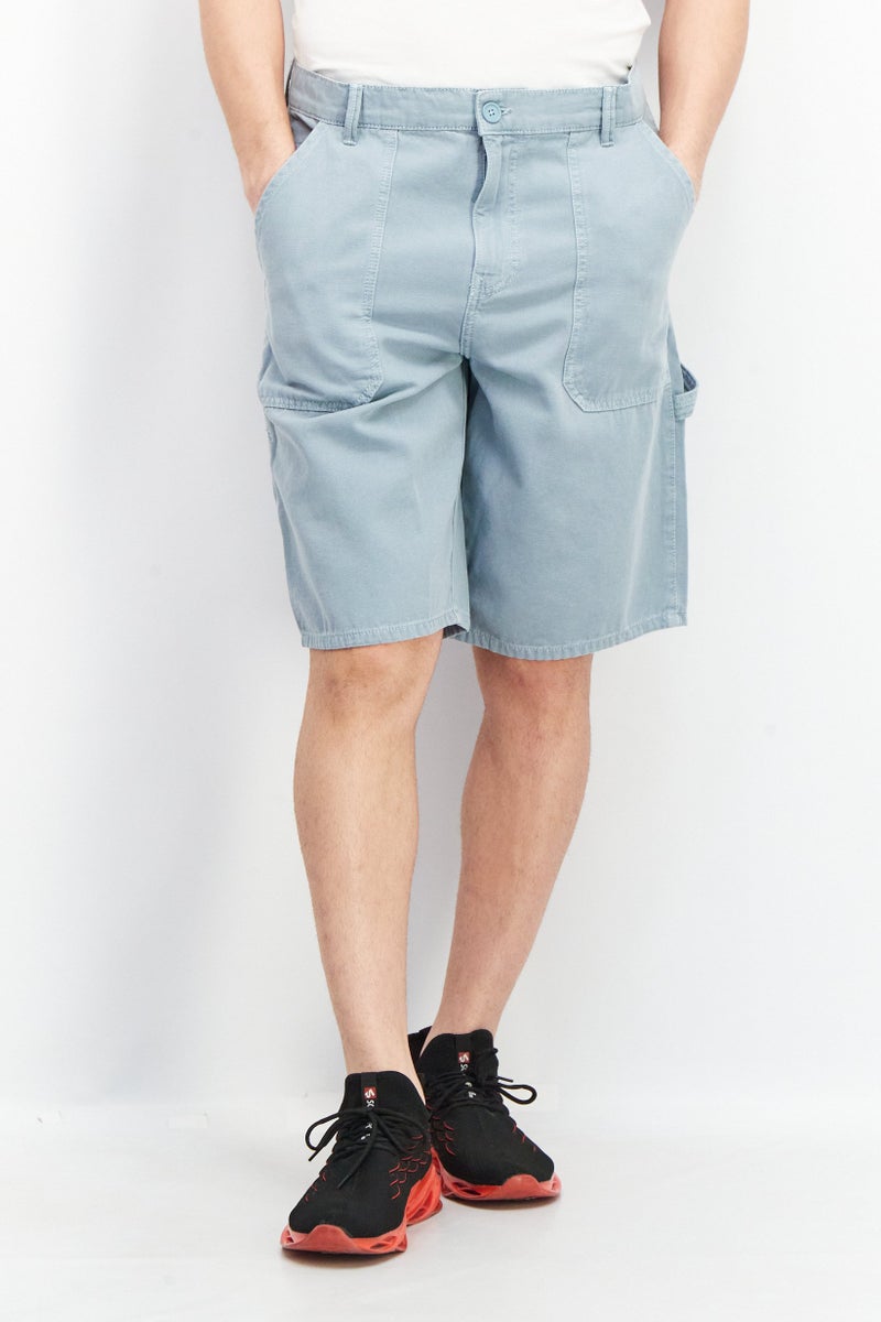 Celio Men Regular Fit Solid Denim Shorts, Grey - Image 1