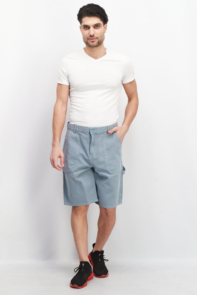 Celio Men Regular Fit Solid Denim Shorts, Grey - Image 2