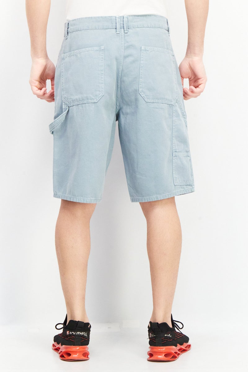 Celio Men Regular Fit Solid Denim Shorts, Grey - Image 4