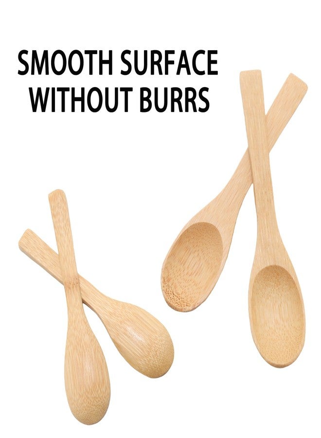 Wuyituart 5 Pcs Bamboo Spoons 5 Inch Small Wooden Spoons for Honey Tea Coffee Eating - Image 3