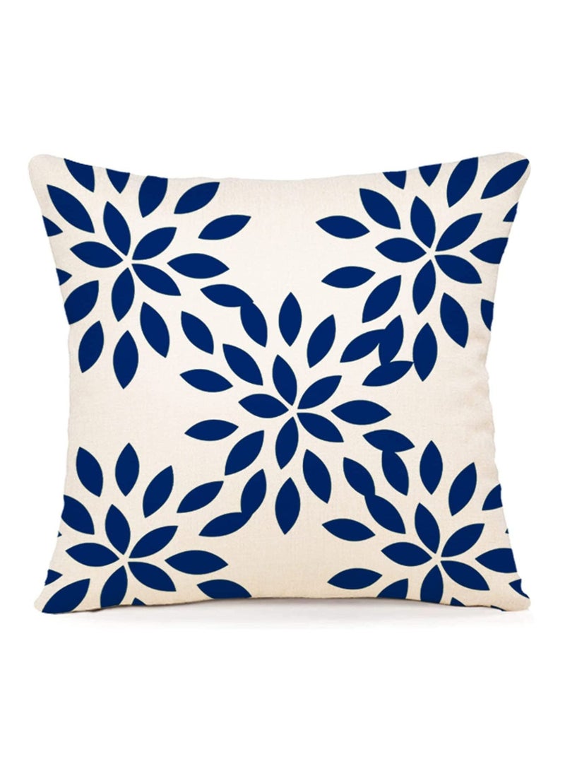 SYOSI Throw Pillow Cushion Case Pack of 4 Pillow Covers 18x18 Modern Sofa Throw Pillow Cover Decorative Outdoor Linen Fabric Pillow Case for Chair Sofa Couch Bed Car Navy blue  - Image 4