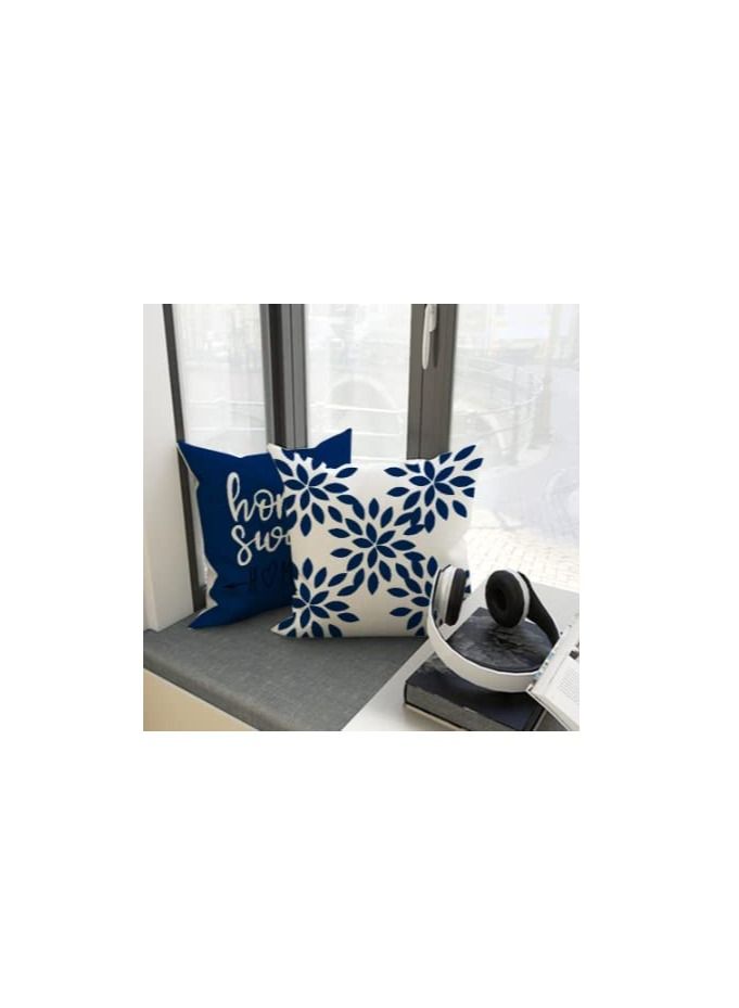 SYOSI Throw Pillow Cushion Case Pack of 4 Pillow Covers 18x18 Modern Sofa Throw Pillow Cover Decorative Outdoor Linen Fabric Pillow Case for Chair Sofa Couch Bed Car Navy blue  - Image 2