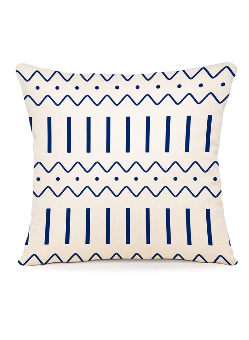 SYOSI Throw Pillow Cushion Case Pack of 4 Pillow Covers 18x18 Modern Sofa Throw Pillow Cover Decorative Outdoor Linen Fabric Pillow Case for Chair Sofa Couch Bed Car Navy blue  - Image 5