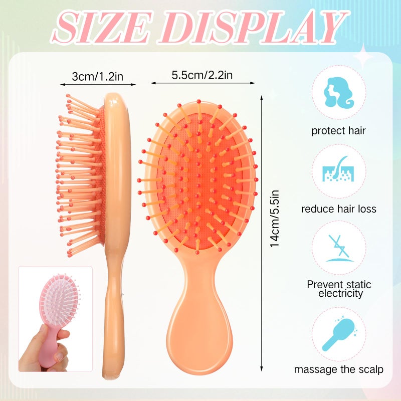 Yoande 36 Packs Mini Detangling Hairbrush Squirt Detangler combs Toddler Soft Bristle Travel Hairbrush Women Girl - Image 2