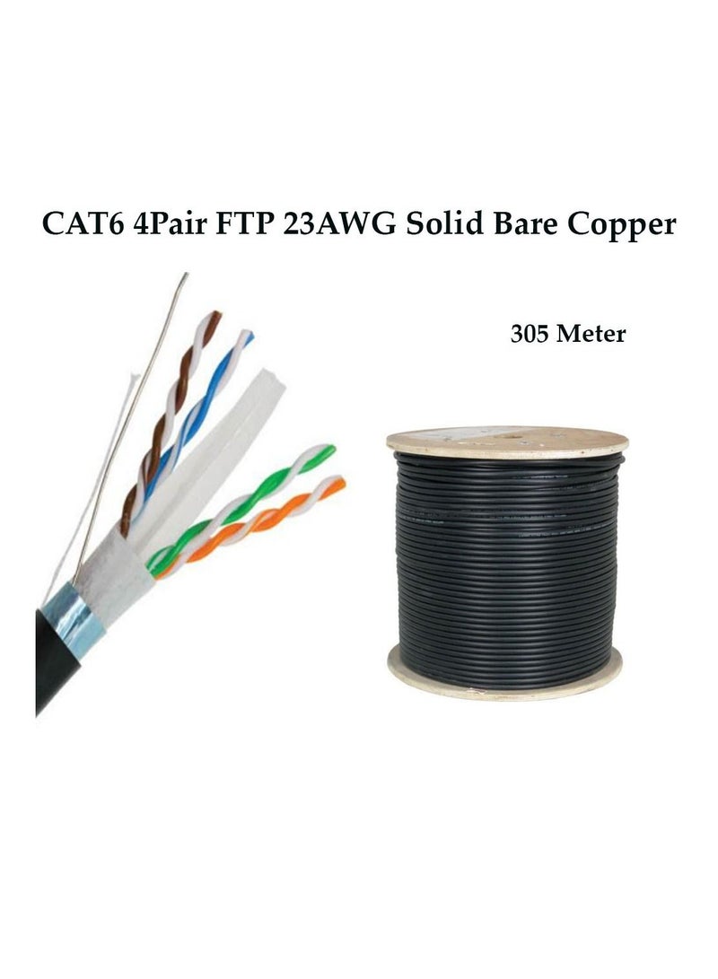 CAT6 4Pair FTP 23AWG Solid Bare Copper Technical Data Outdoor Jacket UV Rated Waterproof  - Image 1