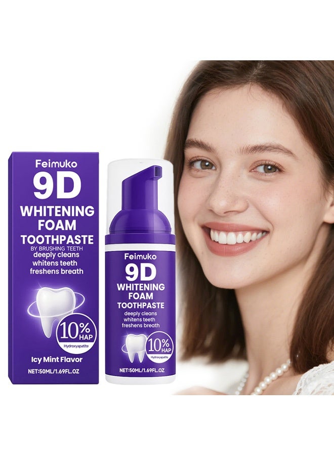 Feimuko Purple tooth cleaning Mousse- Deeply cleans teeth and eliminates bad breath. Pressing design for a clean and shiny toothpaste. - Image 1