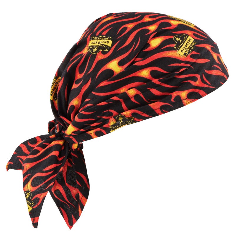 Ergodyne Chill-Its 6710 Evaporative Polymer Cooling Dew Rag, Flames - Image 1