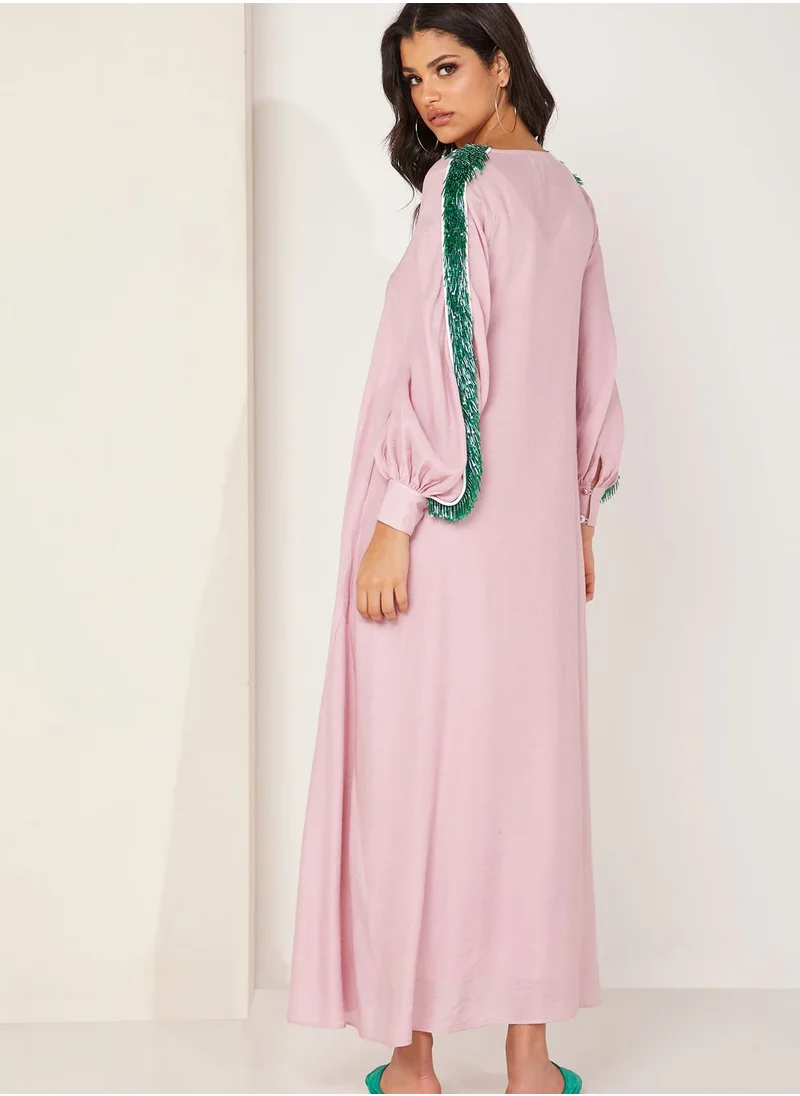 Zayan The Label Veronica Contrast Sleeve Kaftan