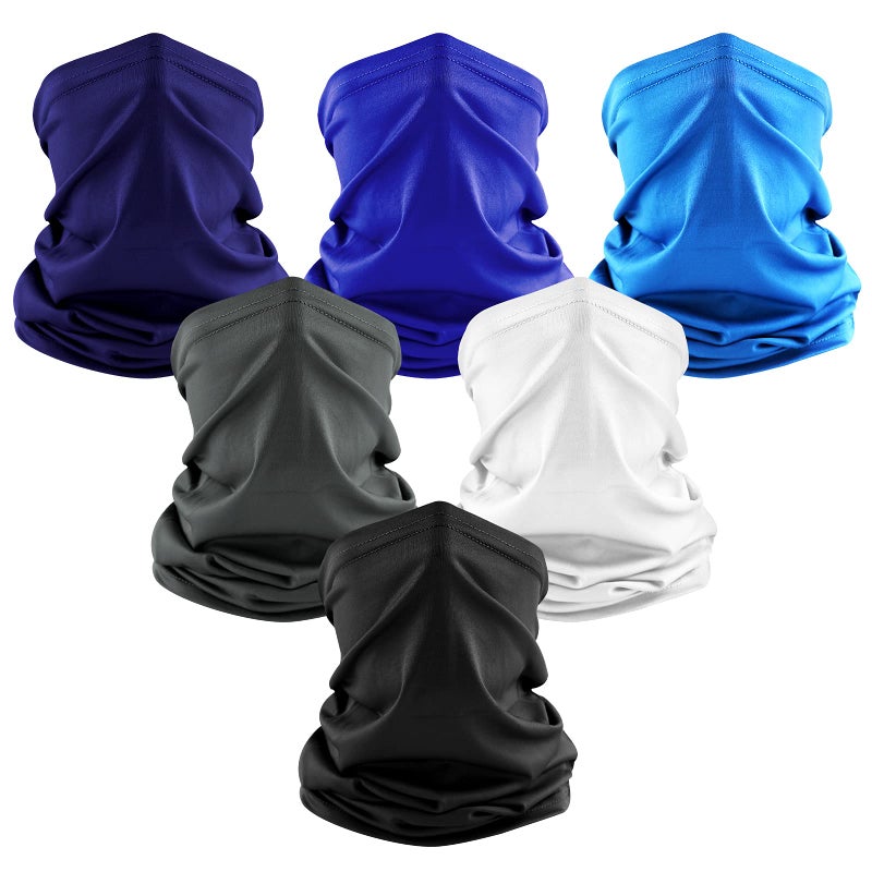 Dapaser 6 Pack Cooling Neck Gaiter Face Mask for Men Women Breathable Dust UV Protection Multifunctional Reusable Face Cover - Image 1