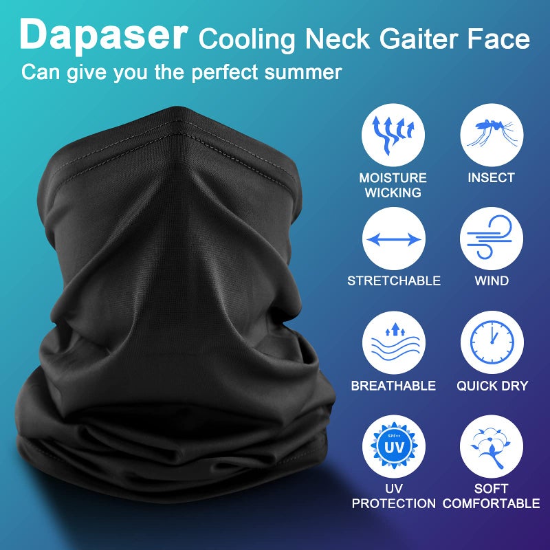 Dapaser 6 Pack Cooling Neck Gaiter Face Mask for Men Women Breathable Dust UV Protection Multifunctional Reusable Face Cover - Image 3