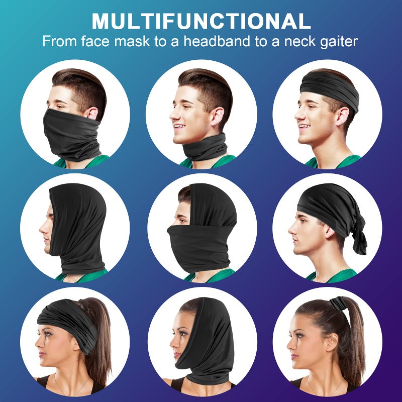 Dapaser 6 Pack Cooling Neck Gaiter Face Mask for Men Women Breathable Dust UV Protection Multifunctional Reusable Face Cover - Image 4