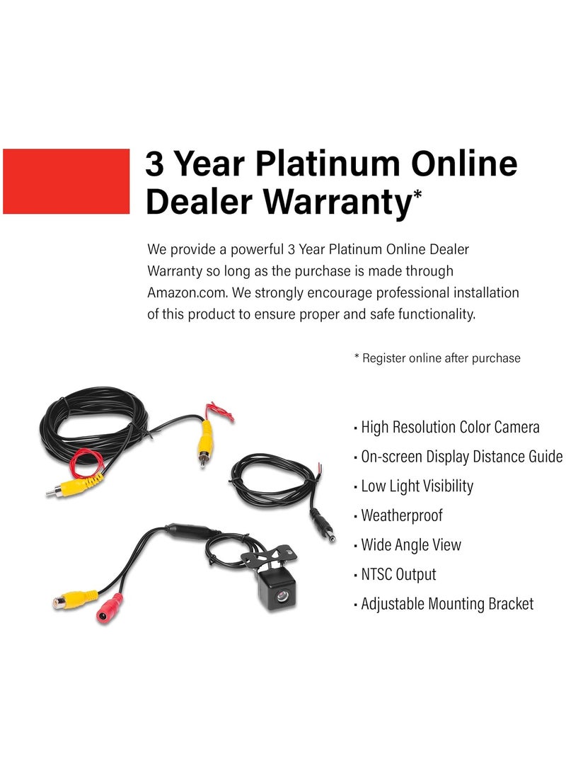 BOSS AUDIO SYSTEMS - BOSS Audio Systems CAM18 Rearview Car Backup Camera - High Resolution Color, 170° Wide Angle View, Weatherproof, Low Light Visibility, On-Screen Distance Guide - Image 1