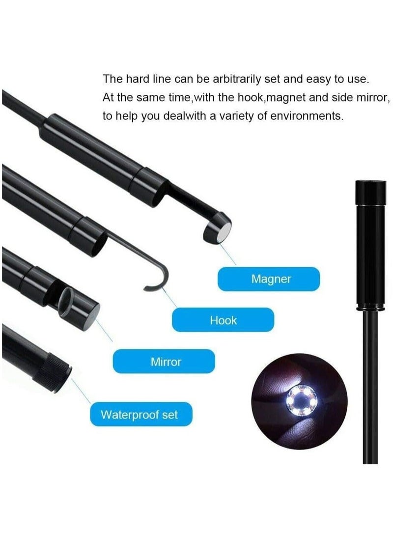 Generic 3-in-1 Type-C USB Inspection Camera for Industrial, Waterproof Tube Sink Drain Pipe Camera with 6 Led Light, Adjustable Brightness Industrial Borescope HD Camera(Size:2m)  - Image 3