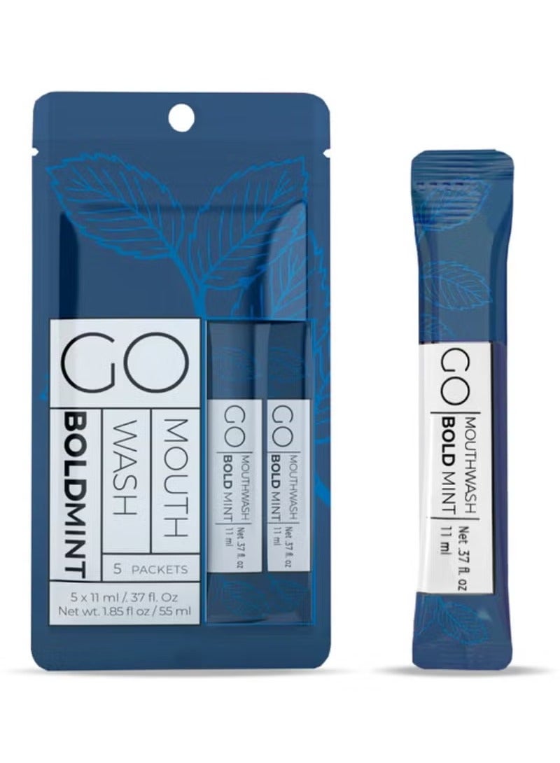 Go Mouthwash Concentrated Mint Mouthwash, Package Containing 5 Sachets